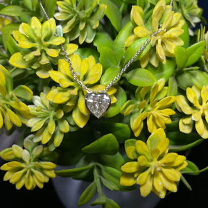 Collar con Colgante de Diamante Solitario en Forma de Corazón, Chapado en Rodio sobre Oro Blanco de 9K, Cadena de Eslabones, Moderno y de Alta Calidad, para Aniversario de Bodas - Product Image 5