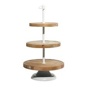 Soporte de Madera de Tres Niveles para Pasteles, Soporte de Exhibición Reutilizable de Varias Capas para Decoraciones de Fiestas, Soporte para Pasteles de Boda, Soporte para Postres - Product Image 1