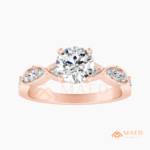 Round Cut Moissanite Twist Ring Rose Gold Engagement Ring Women Bridal Jewelry <b>Gift</b> USA Elegant Fashion Style - Product Image 5