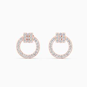 Boucles d'oreilles Celeste Circle en diamant cultivé en laboratoire de 0,41 ct en or jaune, blanc et rose 9 carats - Product Image 1
