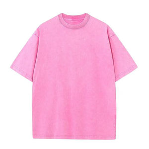 T-shirts personnalisés surdimensionnés pour hommes, taille plus, effet délavé, 100% coton tricoté, coupe classique, 220 grammes, design de logo personnalisé - Product Image 3