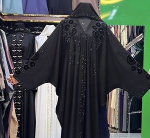 Best Selling Kaftan Abaya Handmade Turkish Floor Length Long Sleeve V Neck Polyester Regular Fit Casual Evening Party Flared - Product Image 6