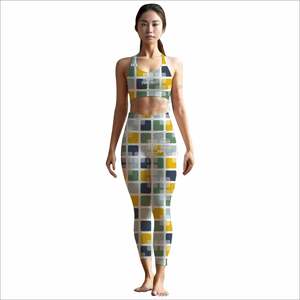 High Waisted Leggings And Matching Sports <b>Bra</b> Yoga Sets For Women Activewear Women Gym Yoga Sets - Product Image 1