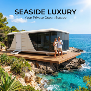 Cápsula Espacial de Acero de Lujo, Villa Contenedor Móvil Prefabricada Moderna, Edificio Modular Pequeño con Energía Solar para Oficinas y Centros Comerciales - Product Image 6