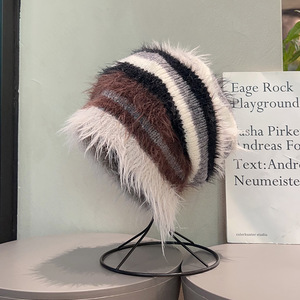 Cozy slouchy mohair beanie with ribbed brim and oversized fit warm unisex winter <b>cap</b> for daily street fashion and outdoor wear - Product Image 3