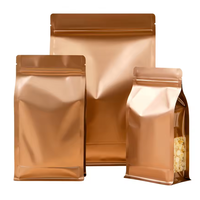 Bolsa de Fondo Plano con Cierre de Cremallera, Tamaño y Color Personalizados, OEM/ODM para Envasado de Alimentos con Alta Barrera