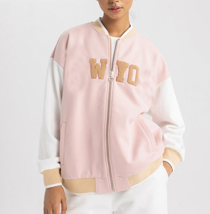 Custom ODM Women's Thin Casual Hooded Varsity <b>Jacket</b> <b>Summer</b> Embroidered Satin with Breathable Waterproof Features - Product Image 1