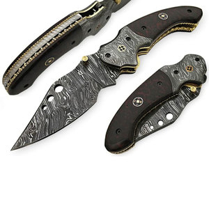 Damascus Steel Folding Knife Handmade Outdoor Pocket <b>Tool</b> Durable Folding Design <b>Camping</b> Hiking Fishing Travel Utility Knife - Product Image 2