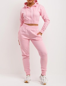 Women Custom Crop Top Jogger Sweat Suit 2 Piece Women Tracksuits <b>Set</b> Jogging Track Suit Women Tracksuit - Product Image 6
