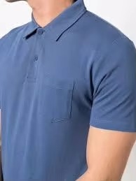 Camiseta polo clásica de algodón y poliéster para hombre, de corte clásico, con bolsillo, de mezcla gruesa, color liso, básica, de moda de verano, sin etiqueta, lista para usar. - Product Image 2