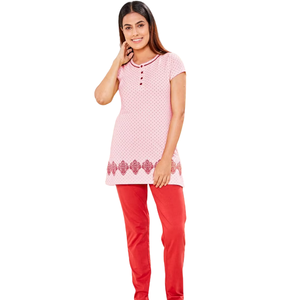 Conjuntos de Pijamas de Algodón de Primera Calidad para Mujer, Ropa de Dormir Transpirable de Algodón Orgánico Suave, Proveedor Mayorista - Product Image 5