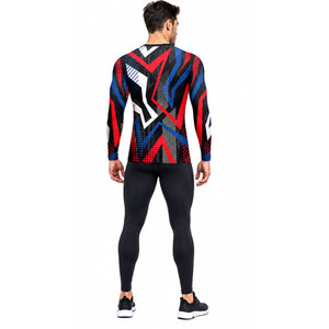 Men's Full Sleeve Rash Guard Sublimation Printed <b>Compression</b> <b>Shirt</b> Red Blue <b>Black</b> Quick Dry Sportswear - Product Image 5