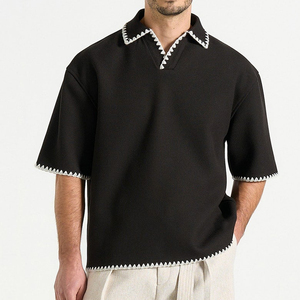 Polo pour homme, classique, manches courtes, col classique, pour l'été, les sports de plein air, le quotidien, bleu marine, décontracté, confortable - Product Image 2