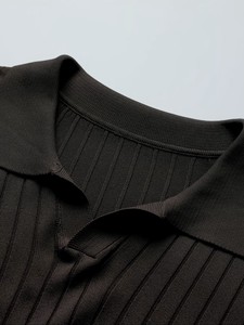 Men's Black Solid Knitted Viscose/Cotton <b>Short</b> Sleeve for Shirt Casual Breathable Quick Dry Regular Fit <b>Old</b> Money Style - Product Image 4