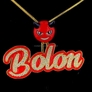 จี้เพชรโมอิสชุบทองสีเงินแท้แบบกำหนดเอง925ตัวการ์ตูนฮิปฮอปเย็นคืนเรืองแสงเคลือบความมืดชื่อที่กำหนดเองได้ - Product Image 1