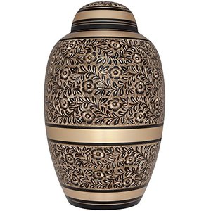 Prestige Brass Adult Funeral Ashes Urn Cremation <b>Memorial</b> <b>Keepsake</b> Holder Crafted With Decorative Fine Detailing - Product Image 4