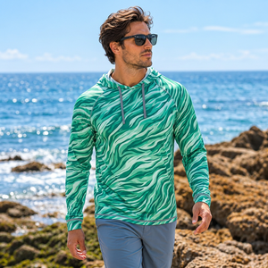 Sudadera con capucha de nailon transpirable de marca privada para hombre, camisa con capucha para pesca, sudadera con capucha para pesca de marcas de exterior. - Product Image 1