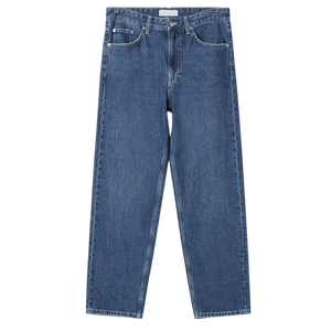Pantalon en jean bleu pour homme, moderne, décontracté, respirant, écologique, avec logo personnalisé et service OEM - Product Image 5