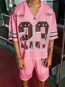 Camiseta Deportiva de Malla Sublimada de Gran Tamaño, Secado Rápido, con Gráficos Numéricos, Estilo Urbano, Venta al Por Mayor OEM - Product Image 2