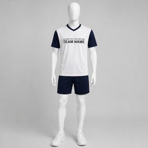 Conjunto Deportivo Premium para Hombre 100% Algodón con Camiseta de Cuello en V y Pantalones Cortos |   Uniforme Deportivo Transpirable de Secado Rápido para Fútbol - Product Image 1