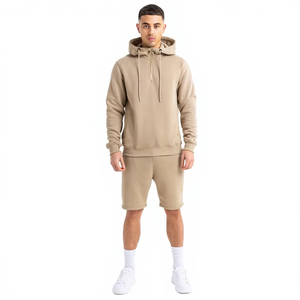 Conjunto Deportivo de Felpa para Hombre, Sudadera con Cierre de Media Cremallera y Pantalones Cortos, Ropa Deportiva Informal de Punto, Logotipo Personalizado para Gimnasio - Product Image 1