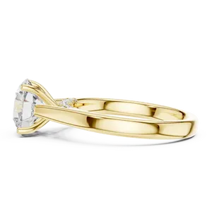 Anillo de Compromiso con Diamante Cultivado en Laboratorio, Corte Brillante Redondo, Oro Sólido de 18K, Halo Oculto, Piedra Central de 2ct, Color E, Joyería de Boda para Mujer - Product Image 2