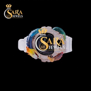 Premium Quality Luxury Mossinate Hip Hop Diamond Watch in Stainless Steel Rubber Band for Mens Available for Affordable Price - Product Image 3