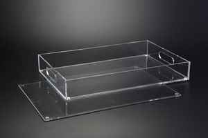Plateau de service moderne en acrylique transparent de qualité supérieure pour restaurants, léger, portable, compatible lave-vaisselle - Product Image 2