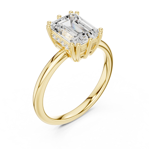 แหวนแต่งงานครบรอบแต่งงาน Aries Jewel ประดับเพชร 2 กะรัต E VVS VS ทรง Emerald Cut เพชรเลี้ยงในห้องปฏิบัติการ ทองคำแท้ 14K - Product Image 3