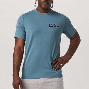 <b>Mens</b> Sky Blue Performance T Shirt For <b>Men</b> With Custom Logo Smooth <b>Stretch</b> Fabric Athletic Casual Lifestyle Crew Neck Tee - Product Image 1