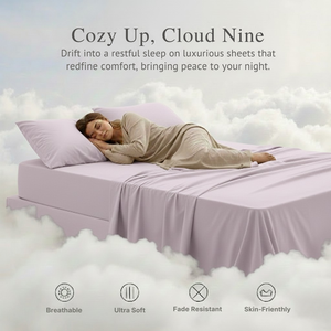 Drap de lit en microfibre premium à la lavande avec taies d'oreiller |   Tissu lisse résistant aux plis |   Lit élégant de couleur unie |   2026 - Product Image 5