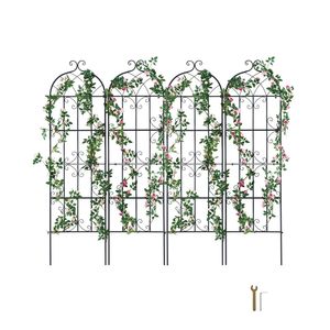 Traliccio per Fiori da Giardino in Metallo Antiruggine 71 x 20 Pollici, Confezione da 4, Traliccio per Rose Rampicanti da Esterno 3 Piedi per Piante Rampicanti da Giardino - Product Image 1