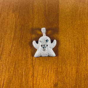 Colgante de Fantasma Adorable con Incrustaciones de Moissanita, Estilo Diamante, Collar Hip Hop, Joyería de Dibujos Animados Divertida y Brillante, Pieza Destacada - Product Image 3