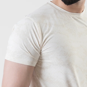 Custom OEM <b>Men</b> Slim Fit Washed Beige T-Shirt Vintage Subtle Marble Print Plain Cotton Jersey <b>Half</b> <b>Sleeve</b> Casual Tees Bulk - Product Image 3