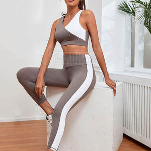 Conjunto de Yoga Color Block para Mujer: Sujetador Deportivo y Leggings de Cintura Alta para Gimnasio, Entrenamiento y Fitness. Ropa Deportiva Personalizada con Logo OEM ODM al por Mayor. - Product Image 6