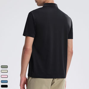 เสื้อเชิ้ตผู้ชายระดับไฮเอนด์สำหรับฤดูใบไม้ผลิและฤดูร้อน เนื้อผ้าเย็นสบาย แห้งเร็ว สไตล์ลำลองสำหรับธุรกิจและกีฬา คอปกแบบพับได้ สีพื้น - Product Image 4