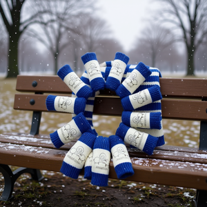 Écharpe en velours Angelina tricotée 90x180cm, froissée sous vide, bleu monochrome - Product Image 2