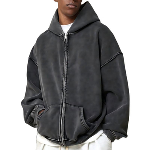 Sweat à capuche personnalisable pour homme à épaules tombantes, 100 % coton molletonné French Terry 360 g/m², coupe oversize premium délavée, ajustement régulier - Product Image 1