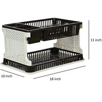 Égouttoir à vaisselle moderne à double niveau, multifonctionnel, écologique, mobile, non pliable, grande capacité, étanche, pour cuisine