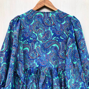 Vestido midi con cuello profundo y cierre de cordón, informal, con estampado floral, mini vestido holgado, ropa de dormir cómoda de verano para mujer - Product Image 1