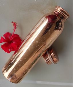ขวดน้ำดื่มทองแดงแท้สุดหรูพร้อมฝาเกลียว - Product Image 4