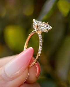 Romantic Radiant Cut Diamond Unique Halo <b>Ring</b> with 18K Solid Gold 2.02CT Lab Grown For Women's Engagement Party Gift For Bride - Product Image 3