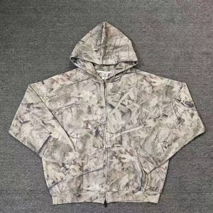 ชุดเซ็ตสเวตสูทซิปแบบสตรีทแวร์ทรงโอเวอร์ไซส์สั่งตัดสำหรับผู้ชาย และกางเกงจ็อกเกอร์ผ้าถักหนา 100% ผ้าฝ้าย - Product Image 3