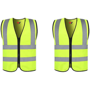 Gilet de sécurité réfléchissant haute visibilité de qualité supérieure avec fermeture éclair avant style verrouillage, bande réfléchissante argentée, polyester OEKO-TEX - Product Image 6