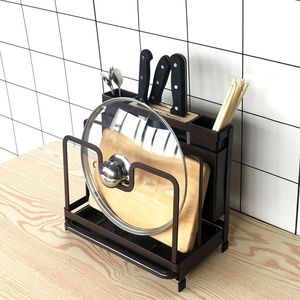 Portaoggetti Multifunzione da Cucina con Vassoio Raccogligocce, Porta Taglieri, Porta Posate, Porta Coperchi e Porta Piatti - Product Image 1