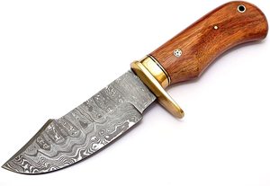 Cuchillo de caza hecho a mano de acero con alto contenido de carbono, mango de hueso de espiga completa con funda de cuero OEM - Product Image 5