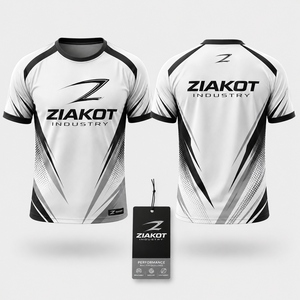 ZIAKOT industry New design Men's Custom White Red-Black Performance <b>T</b>-<b>Shirt</b> - Product Image 2