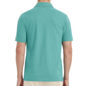 เสื้อกอล์ฟผู้ชายทรงเข้ารูป ผ้าโพลีเอสเตอร์ถัก 100% เป็นมิตรกับสิ่งแวดล้อม ปักลาย แขนสั้น สวมใส่สบายๆ สำหรับทำงานในออฟฟิศ - Product Image 3
