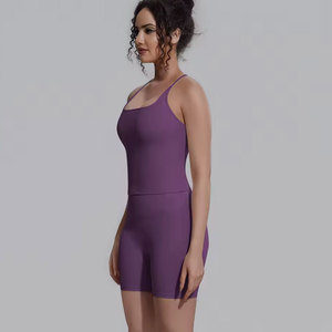 Conjunto Deportivo de Verano de 2 Piezas para Mujer, Top Deportivo, Chaleco de Yoga, Pantalones Cortos de Fitness Transpirables de Secado Rápido - Product Image 2