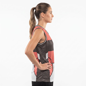 Chaleco de Baloncesto Transpirable de Malla para Mujer, Chaleco de Baloncesto Sublimado Completo, Camisetas de Baloncesto sin Mangas con Cuello en V para Mujer - Product Image 3